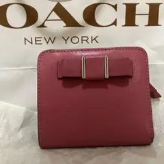 コーチ　ミニ財布　二つ折り　ぴんく