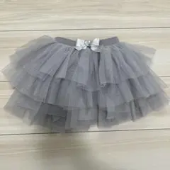 グレー チュール フリルスカート