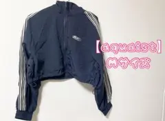 【aquaist】ショート丈 ナイロンジャケット 160cm ネイビー L