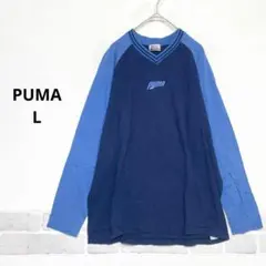 PUMA Vネック 長袖Tシャツ ラグラン バイカラー L ロンT L097のサムネイル