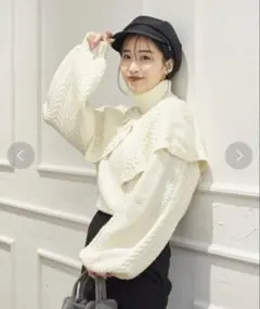 qumerry. ケープタートルプルオーバー オフホワイト