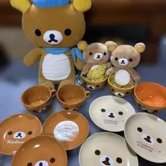 リラックマ　ぬいぐるみ大　小　食器セット
