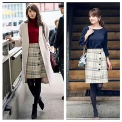 アプワイザーリッシェ♡チェックリバーシブル台形スカート