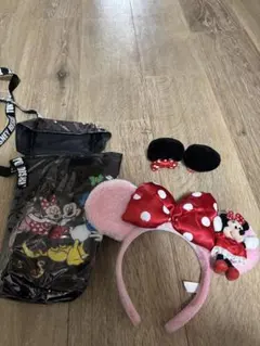 ミニーマウス カチューシャとバッグセット