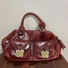 ANNA SUI レザー ハンドバッグ レッド
