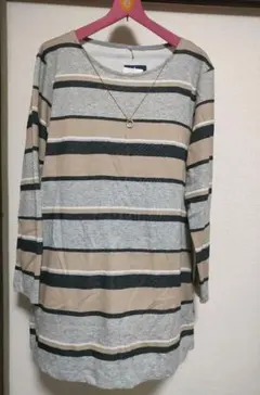 【しまむら】大きいサイズ　新品未使用　ボーダー柄　綿混チュニック