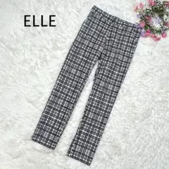 ELLE スリムフィットパンツ【L】チェック柄 ストレッチ ウエストゴムのサムネイル