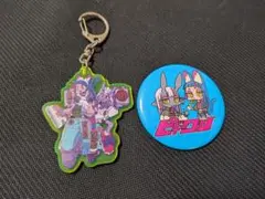 はなぶし ピギーワン個展限定 ネオンアクリルキーホルダー&缶バッジ