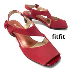 fitfit 24cm アンシンメトリーサンダル バックベルト ゴム式 赤 美品のサムネイル