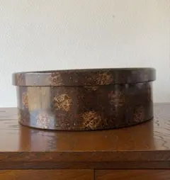 津軽塗 茶櫃 漆器 蓋付き 径30cm×高10cm お茶道具入れ 昭和レトロ