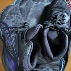 子供用　ASICS バスケットボールシューズ 23.5 cm ブラック/パープル