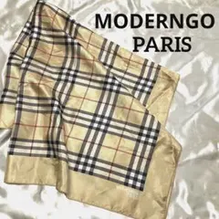 【MODERNO PARIS】 チェック柄大判スカーフ
