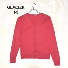 グラシア　カーディガン　クルーネック　オフィスカジュアル　上品　華やか　ピンクM