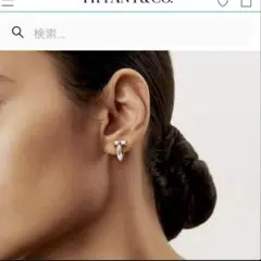 ØMI 着用 ピアス T フープピアス 軟骨ピアス用ダイヤモンドフープピアス K18金イエローゴールドor