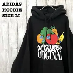 メンズ古着　ADIDAS アディダス　プリントスエットパーカー　M黒ユニセックス