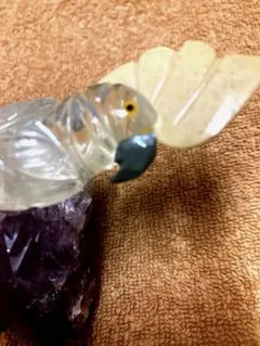水晶　アメジスト　天然石の置物　鳥の置物3