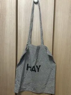 HAY ブロックチェックコットンバッグ