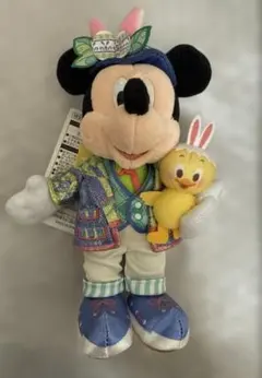 【新品タグ付き】ディズニーシー イースター うさぴよ ミッキー ぬいぐるみバッジ