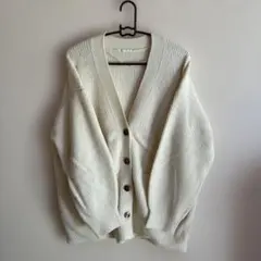 GU ホワイト Vネック カーディガン XL