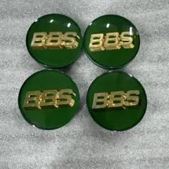 BBS 緑/金エンブレム φ56ホイールキャップ 4個＆6種ステッカー1枚 