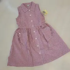 新品未使用KOBITONOKUNIギンガムチェックフレアワンピース140