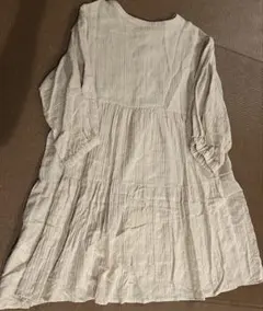 Samansa Mos2 アイボリー 7分袖ワンピース