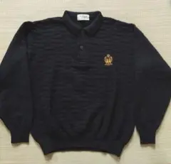 クロコダイル　メンズ　ニット　セーター　黒　美品