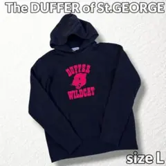 【DUFFER】フードパーカー ワイルドキャット クラックロゴプリント 黒 Lのサムネイル