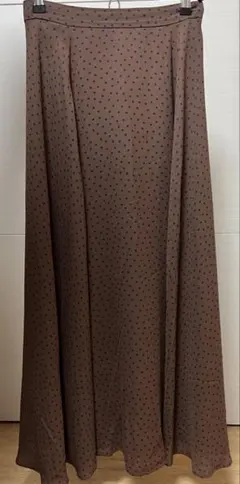 UNITED ARROWS ブラウン ドット柄 ミディアムスカート