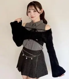 NOMAE チェックシャツレイヤードニット - メルカリ