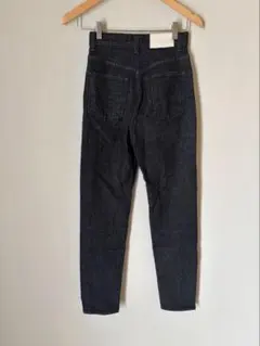 マウジー　MOUSSY ブラックストレートデニム　25 革タグ　白のサムネイル