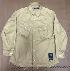 GU×UNDERCOVER ミリタリーシャツジャケット ベージュ Sのサムネイル