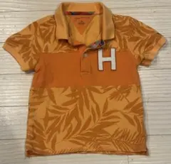 TOMMY HILFIGER オレンジ葉柄ポロシャツ 4T/B