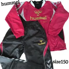 hummel ヒュンメル　ピステ裏地付き上下セット 赤×黒　size150