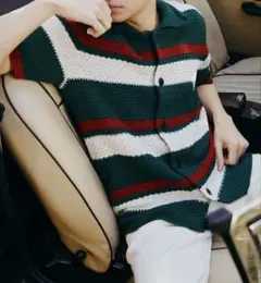 BANANAREPUBLIC 岸優太 オーガニック コットン ポロ ニット