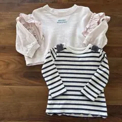 フリル付きトレーナー、ボーダーカットソー