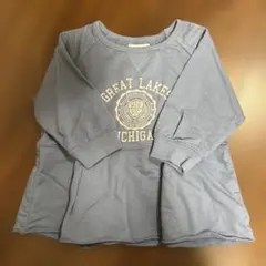 未使用　ブルーグレー 長袖へプラム　トレーナー　 Sサイズ