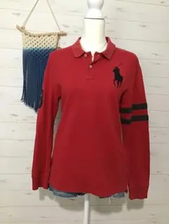 ★ラルフローレン★Y2K ビッグポニー sports 短丈 ポロシャツ レッド