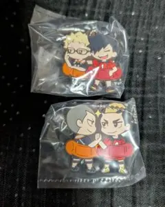 ハイキュー！！キャラばんちょうこう　ラバーマスコット　月島＆黒尾、田中＆山本