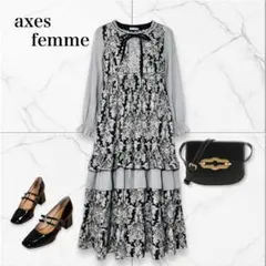 アクシーズファム M マドモアゼル・ロングワンピース フリル ヴィクトリアン