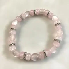 天然石ローズクォーツ ビーズブレスレット ピンク
