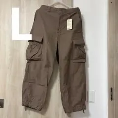 無印良品 洗いざらし イージーカーゴパンツ モカブラウン 紳士 Lのサムネイル