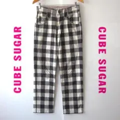 CUBE SUGAR／キューブシュガー★　リネンコットン　チェック柄パンツ　Sのサムネイル