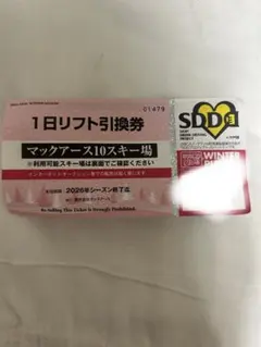 マックアース10スキー場 1日リフト引換券