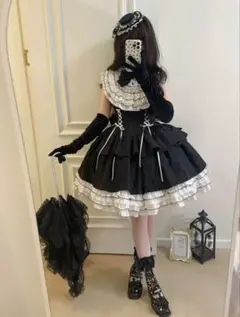 黒　ロリィタ　ワンピース　国内発送のサムネイル