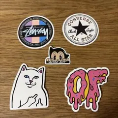 STUSSY CONVERSE人気ストリートブランド 防水ステッカー 5枚セットのサムネイル