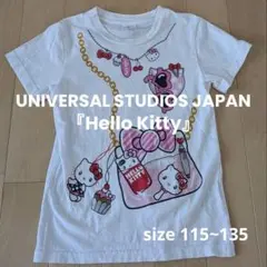 USJ公式 ハローキティ だまし絵 Tシャツ 白 半袖 パーク限定 ポケットのサムネイル