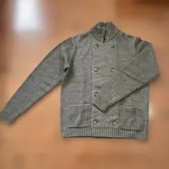 ミツミネTRE MONTグレー ニット カーディガン ダブルボタン