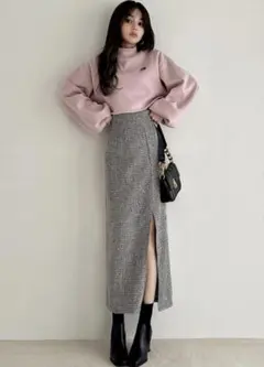 GRL グレイル　スリットタイトツイードロングスカート　Mサイズ