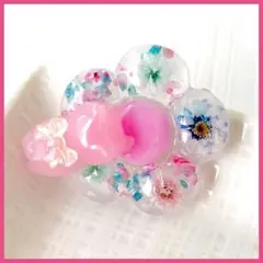 No.2775ハンドメイド　レジンヘアゴム　ドライフラワー　猫　くすみレッド No.2775ハンドメイド レジンヘアゴム ドライフラワー 猫 くすみレッド